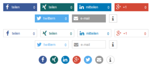 Screenshot Stylingmöglichkeiten des Shariff-Social-Plugins