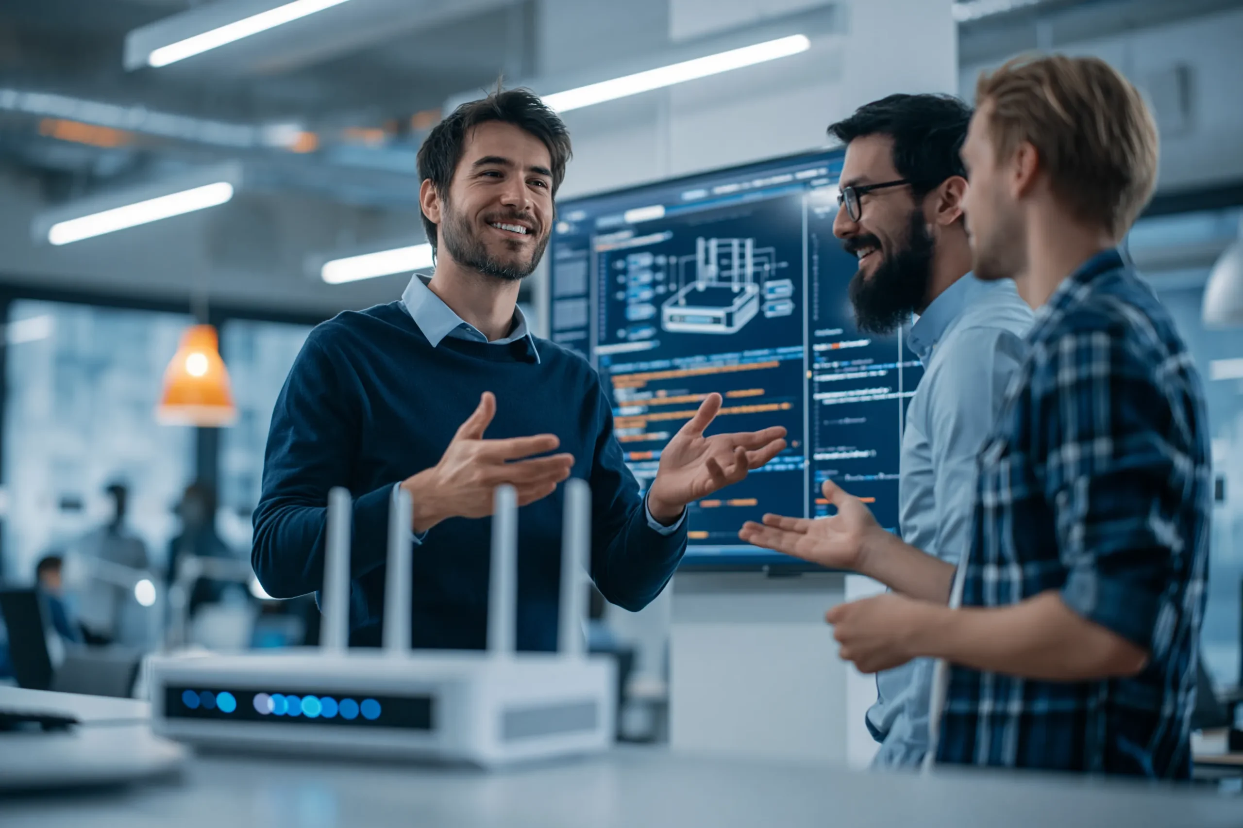 Mitarbeiter eines Unternehmens haben die Konformitätsbewertung nach CRA für einen von ihnen hergestellten WLAN-Router geschafft