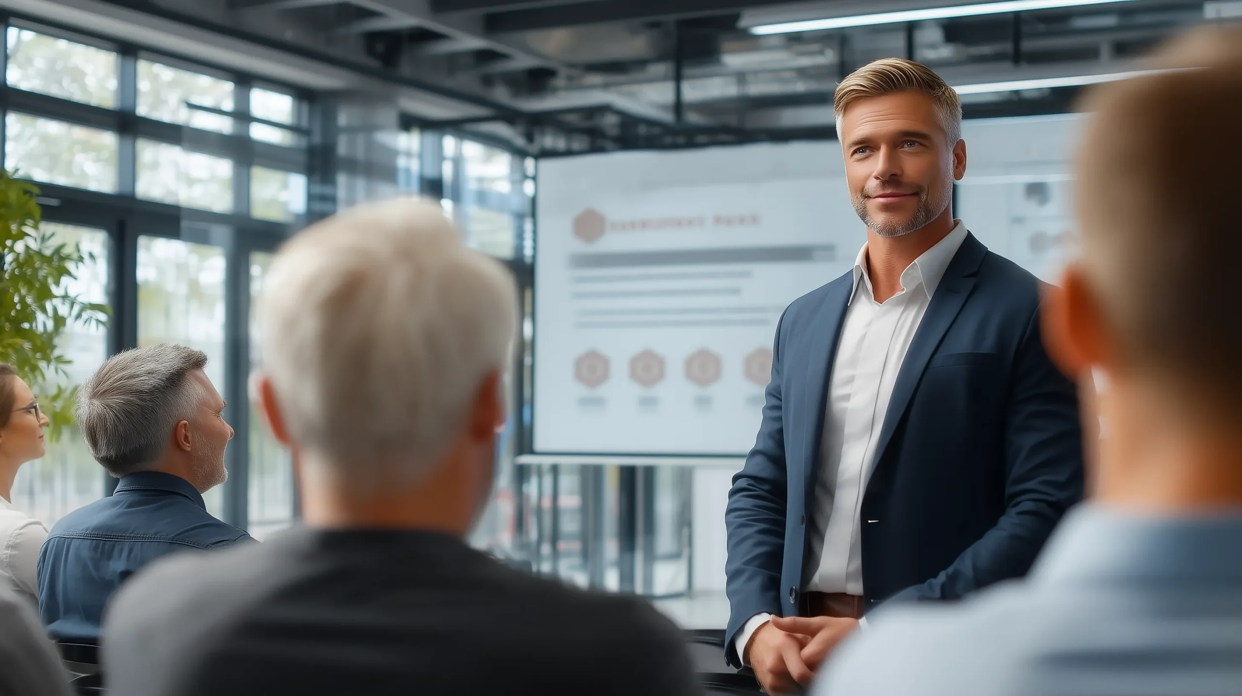 Ein Berater der activeMind AG führt einen CRA-Workshop durch und shcult dabei die Verantwortlichen eines Unternehmens zu den Vorgaben des Cyber Resilience Acts