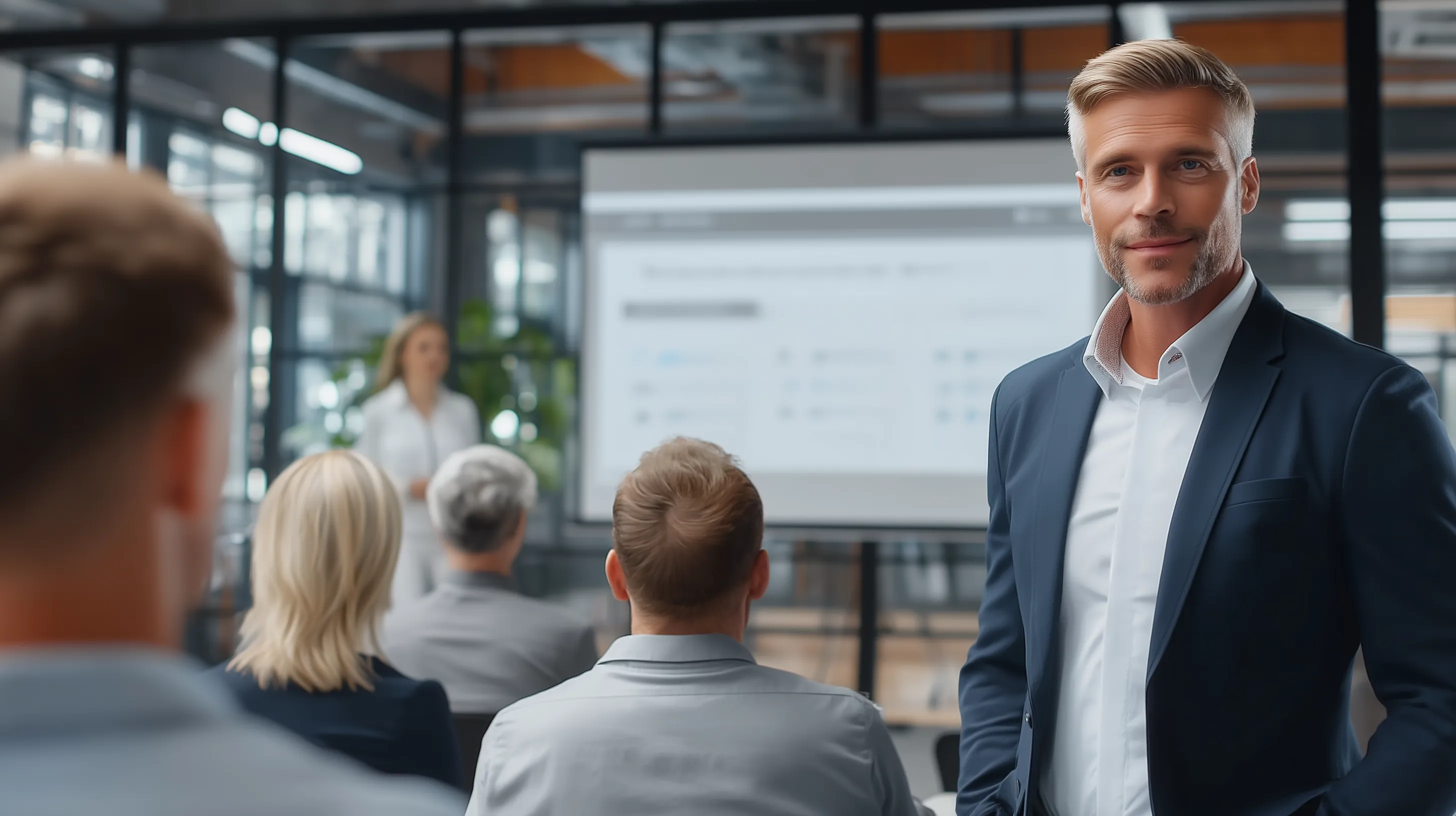 Zwei Berater der activeMind schulen die Geschäftsführung eines NIS2-Unternehmens