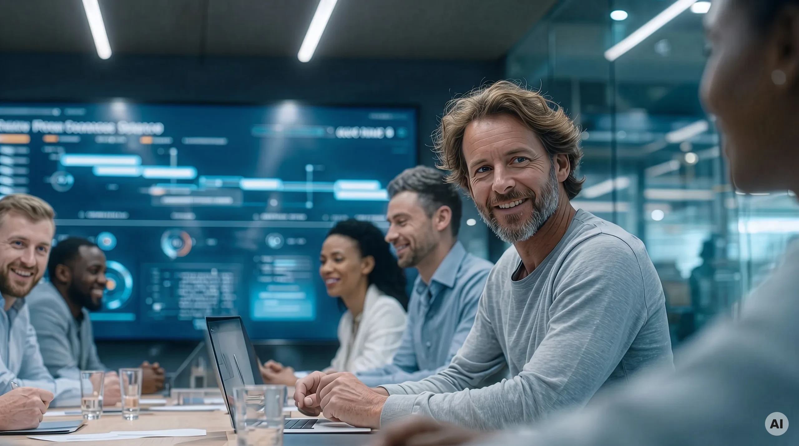 Einem CRA-Compliance-Kickoff-Workshop erarbeiten die Mitarbeiter eines Unternehmens mit einem Berater der activeMind AG die konkret notwendigen Schritte für ihre Produkte