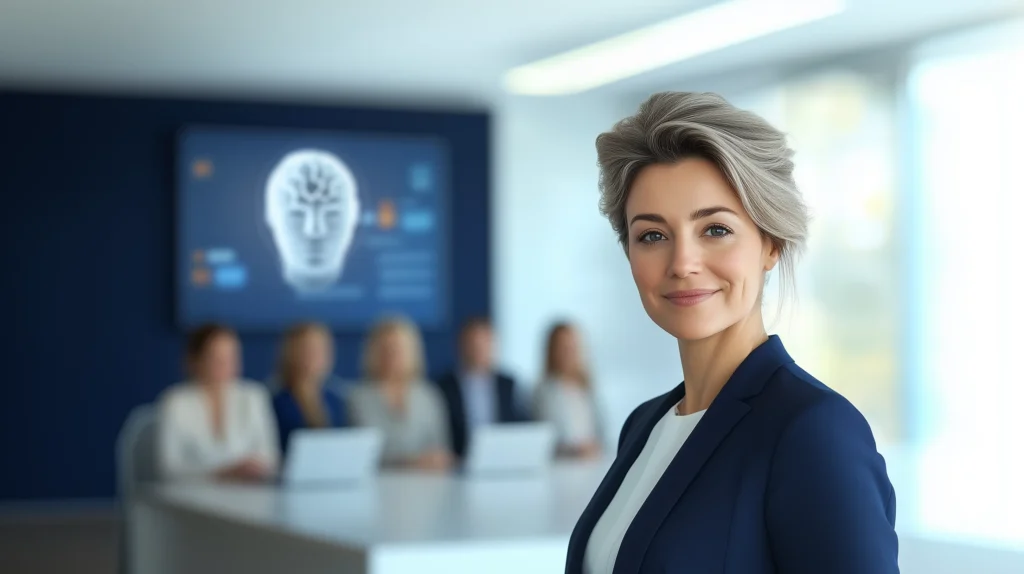 Eine Beraterin von activeMind führt einen Workshop zur Entwicklung einer KI-Strategie mit einem Team durch